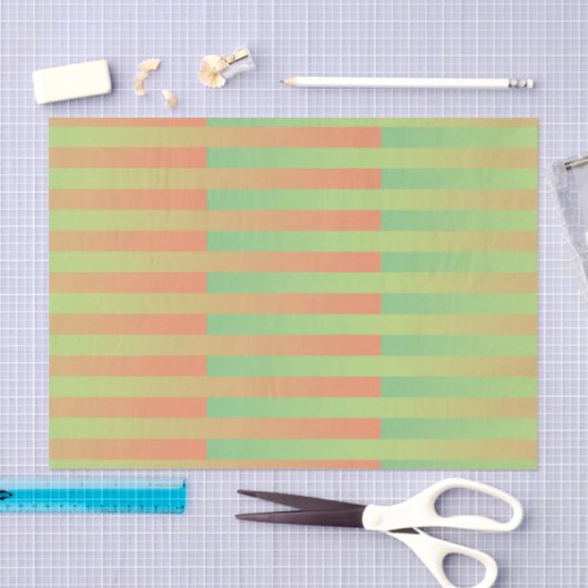 Grünes Orangenstreifen Seidenpapier (Handwerk)