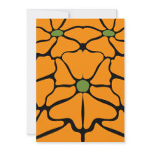 Grünes & Oranges modernes abstraktes Floral