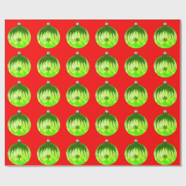 Grünes Ornament Rot Wrapping Paper Geschenkpapier