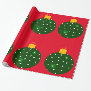Grünes Ornament Rot Wrapping Paper Geschenkpapier