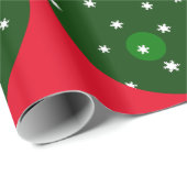 Grünes Ornament Rot Wrapping Paper Geschenkpapier (Rolleneckpunkt)