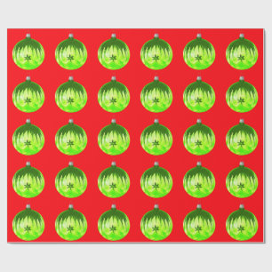 Grünes Ornament Rot Wrapping Paper Geschenkpapier