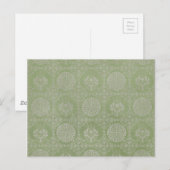 Grünes Ornamentmuster Postkarte (Vorne/Hinten)