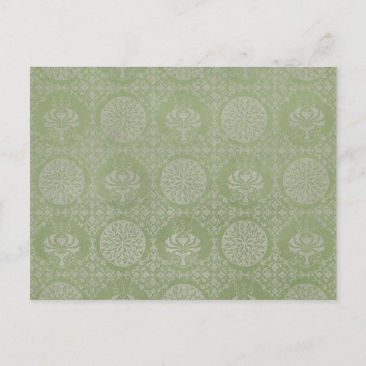 Grünes Ornamentmuster Postkarte (Vorderseite)