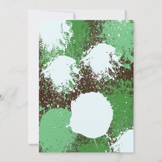 Grünes Paintball-Party laden ein Einladung (Rückseite)