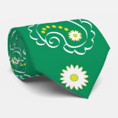 Grünes Paisley - Krawatte (Gerollt)