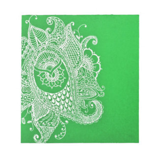 Grünes Paisley Notizblock