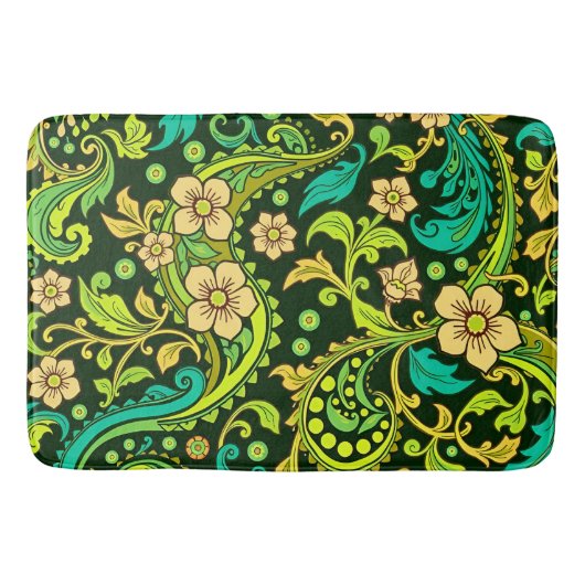 Grünes Paisleymuster Badematte (Vorderseite)