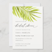 GRÜNES PALM LEAF WATERCOLOR FOLIAOR BRAUTPARTY EINLADUNG (Vorderseite)