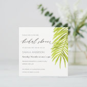 GRÜNES PALM LEAF WATERCOLOR FOLIAOR BRAUTPARTY EINLADUNG (Stehend Vorderseite)