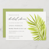 GRÜNES PALM LEAF WATERCOLOR FOLIAOR BRAUTPARTY EINLADUNG (Vorne/Hinten)
