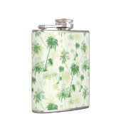 Grünes Palme-Muster Flachmann (Rechts)