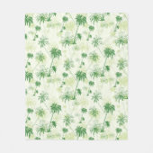 Grünes Palme-Muster Fleecedecke (Vorderseite)