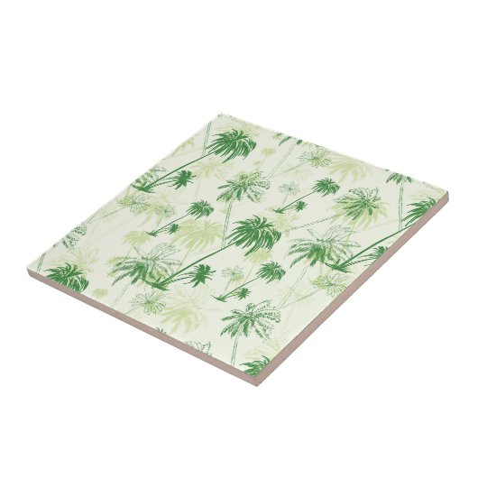 Grünes Palme-Muster Fliese (Seite)