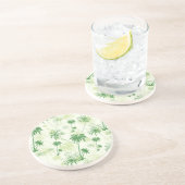 Grünes Palme-Muster Getränkeuntersetzer (Seite)