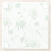 Grünes Palme-Muster Glasuntersetzer (Rückseite)