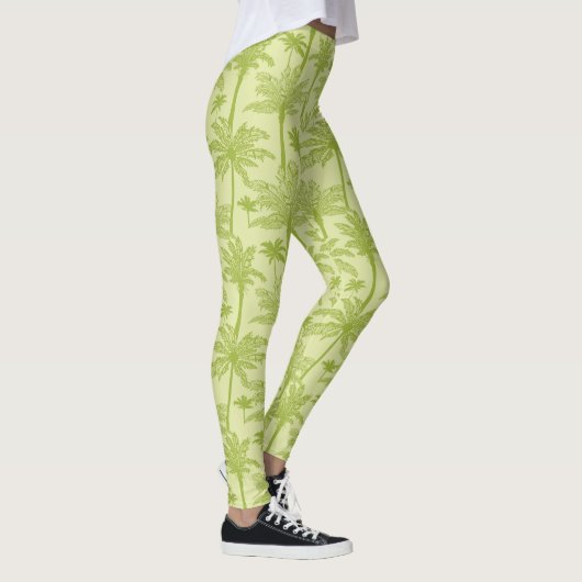 Grünes Palme-Muster Leggings (Rechts)