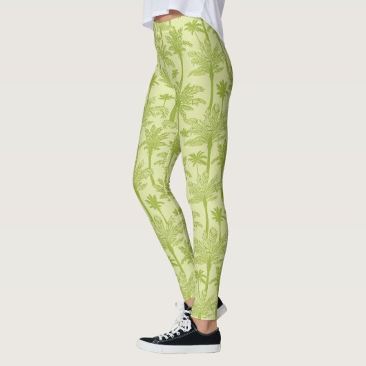 Grünes Palme-Muster Leggings (Links)