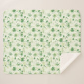 Grünes Palme-Muster Sherpadecke (Vorderseite (Horizontal))