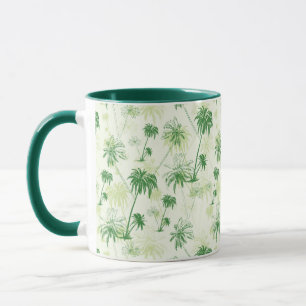 Grünes Palme-Muster Tasse