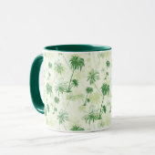 Grünes Palme-Muster Tasse (Vorderseite Links)