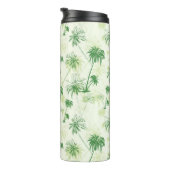 Grünes Palme-Muster Thermosbecher (Nach rechts gedreht)