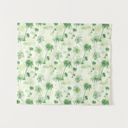 Grünes Palme-Muster Wandteppich (Vorderseite (Horizontal))