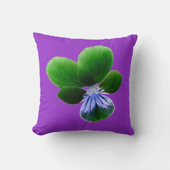Grünes Pansy Kissen (Vorderseite)