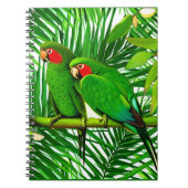 Grünes Papageienpaar im Dschungel Notizblock (Vorderseite)