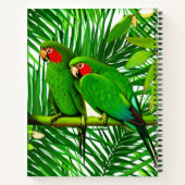 Grünes Papageienpaar im Dschungel Notizblock (Rückseite)