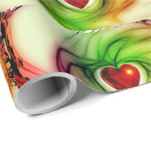 Grünes Papier für das Design von Shiny Red Heart Geschenkpapier (Rolleneckpunkt)