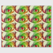 Grünes Papier für das Design von Shiny Red Heart Geschenkpapier (Flach)