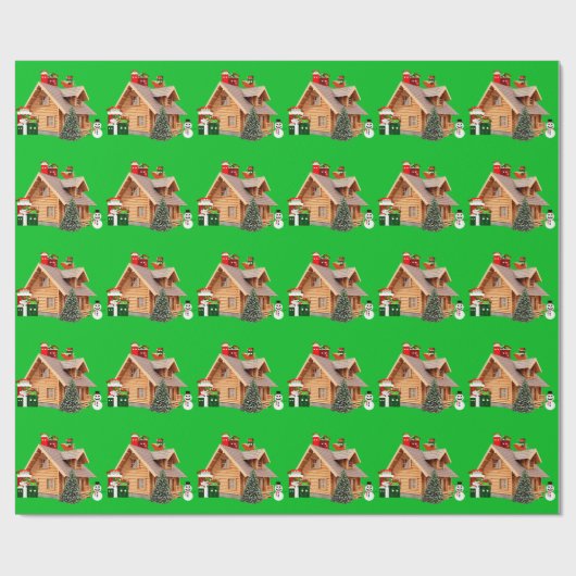 Grünes Papier für die Weihnachtskabine Geschenkpapier (Flach)