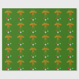 Grünes Papier für Goldrötter und Jingle Bells Geschenkpapier