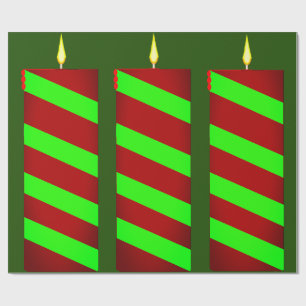 Grünes Papier für grüne und rote Kerzen Geschenkpapier