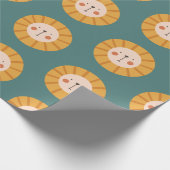 Grünes Papier für Orange-Löwen-Blume Geschenkpapier (Ecke)