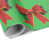 Grünes Papier für Red Christmas Bow Geschenkpapier (Rolleneckpunkt)