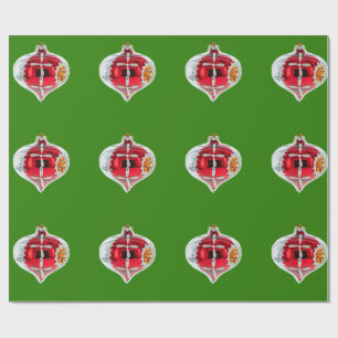 Grünes Papier für Rot- und Silberschmuck Geschenkpapier