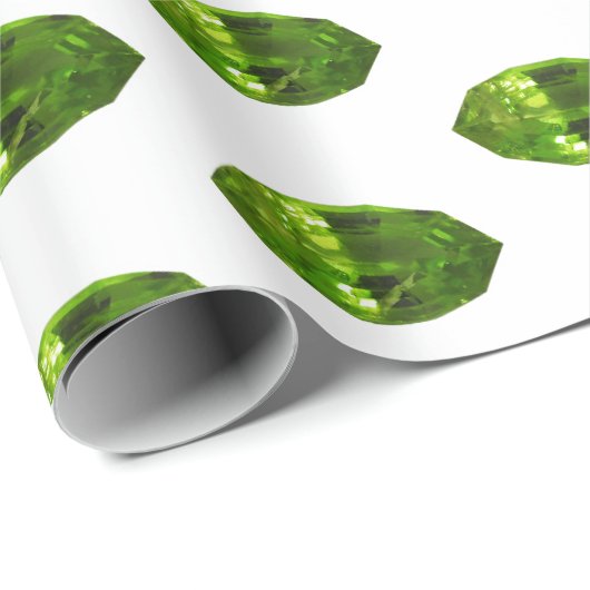 Grünes Papier Gemstone Peridot Muster Geschenkpapier (Rolleneckpunkt)