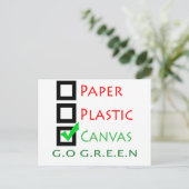 Grünes Papier - Leinwand Postkarte (Stehend Vorderseite)