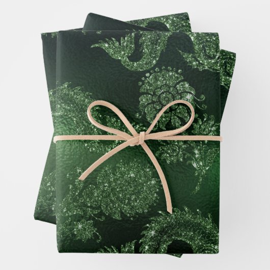 Grünes Papier mit glänzenden Mustern (Beispiel)