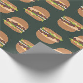 Grünes Papier zum Abpacken von Burger-Armaturen Geschenkpapier (Ecke)