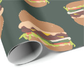Grünes Papier zum Abpacken von Burger-Armaturen Geschenkpapier (Rolleneckpunkt)