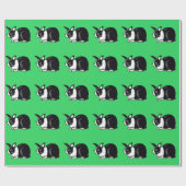 Grünes Papier zum Thema Kaninchen Geschenkpapier (Flach)