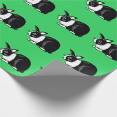 Grünes Papier zum Thema Kaninchen Geschenkpapier (Ecke)