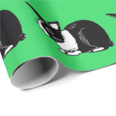 Grünes Papier zum Thema Kaninchen Geschenkpapier (Rolleneckpunkt)