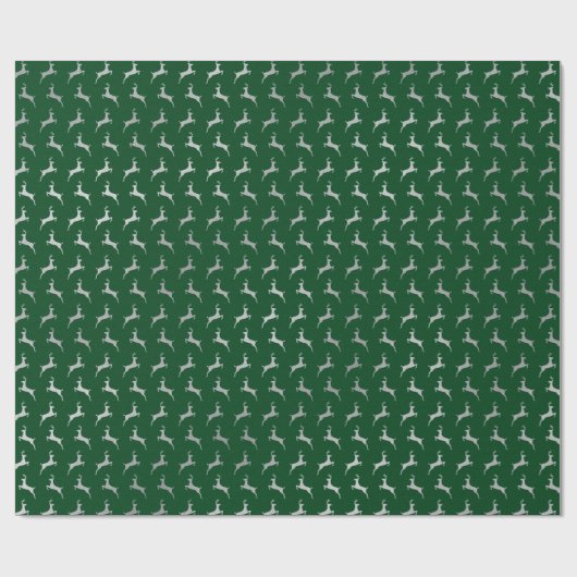 Grünes Papier zum Umschlag von Silver Rentier Geschenkpapier (Flach)