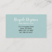 Grünes Papppapier auf Korkvorlage gerecycelt Visitenkarte (Rückseite)