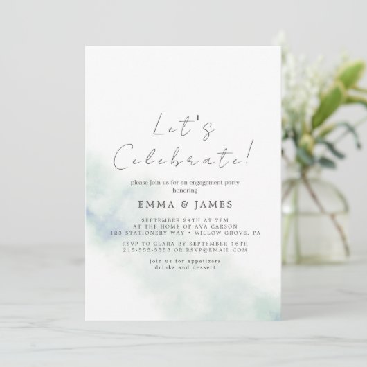 Grünes Party Einladung (Stehend Vorderseite)