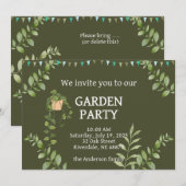 Grünes Party Einladung (Vorne/Hinten)